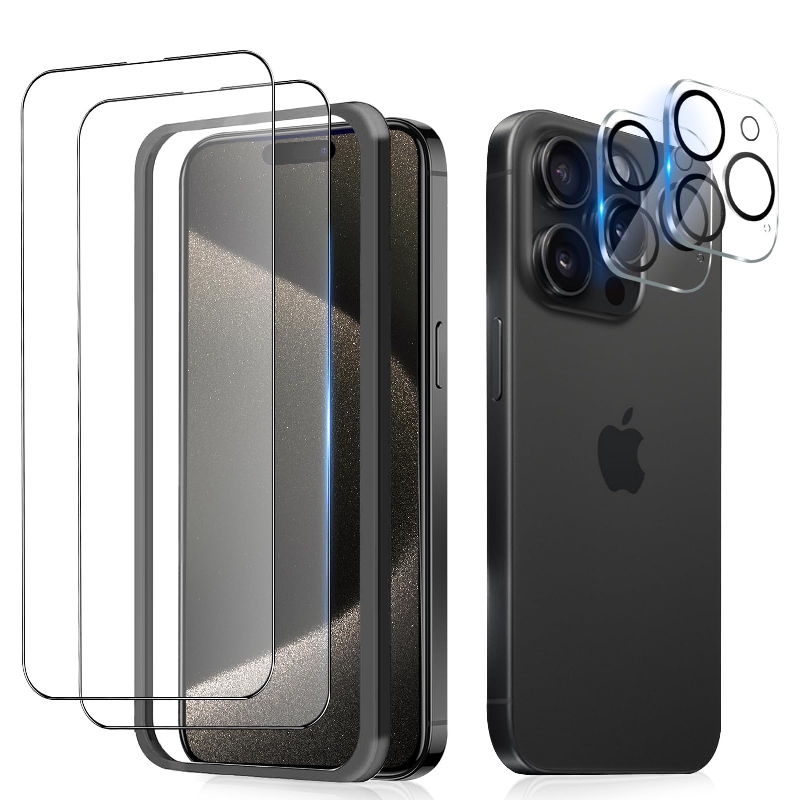 iPhone 15 Pro Max（本体+箱+ガラスフィルム） Amazon | 対応 iPhone 15 Pro max 用 ガラスフィルム 全面保護 (2枚